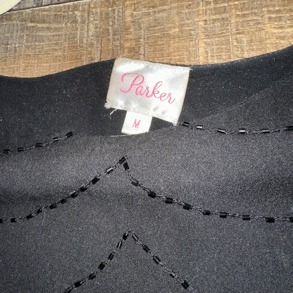 Parker Black Silk Beaded Top - Great Condition - Picture 2 of 8